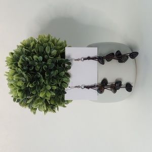 Earrings with Stone Designs in Dark Tones